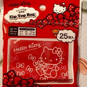 Sanrio Hello Kitty Zip Top Bags Red 25 Count New